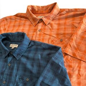 [LOT OF 2] Orvis Plaid Performance Quick-Dry Polyester Men’s XXL Button Up